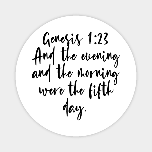 Genesis 1:23 Bible Verse Magnet by Bible All Day 